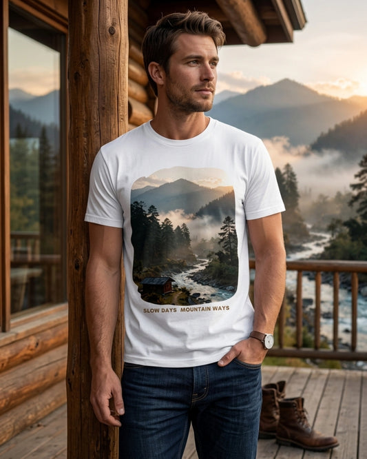 Mountain Path Graphic T-Shirt - Premium 100% Supima Cotton Tee