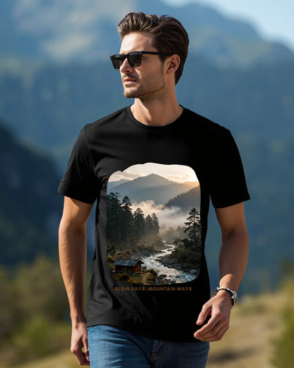 Mountain Path Graphic T-Shirt - Premium 100% Supima Cotton Tee