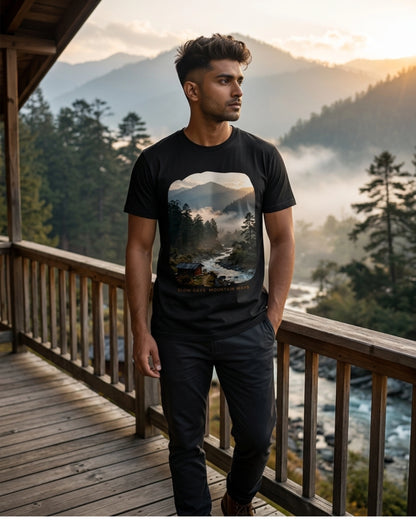 Mountain Path Graphic T-Shirt - Premium 100% Supima Cotton Tee
