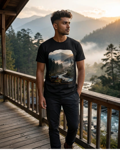 Mountain Path Graphic T-Shirt - Premium 100% Supima Cotton Tee
