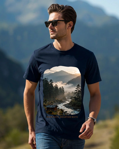 Mountain Path Graphic T-Shirt - Premium 100% Supima Cotton Tee