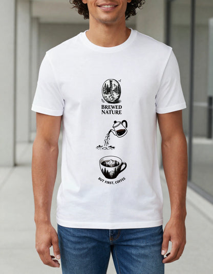 But First Coffee Graphic Cotton T-Shirt - White